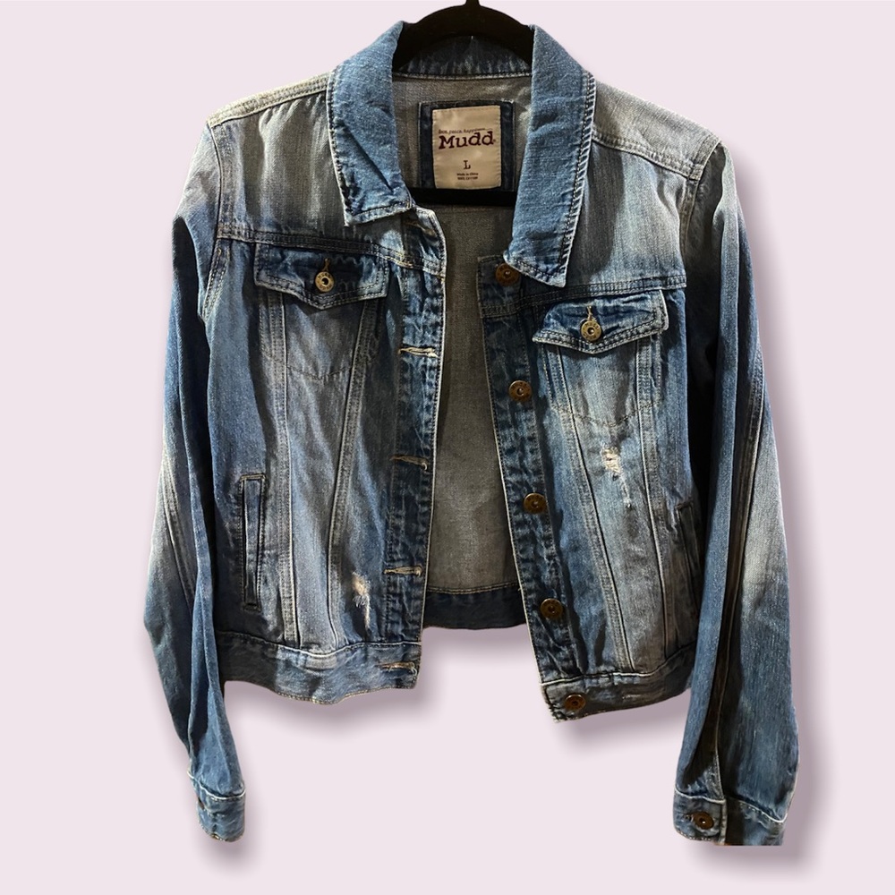 Distressed denim jacket!
